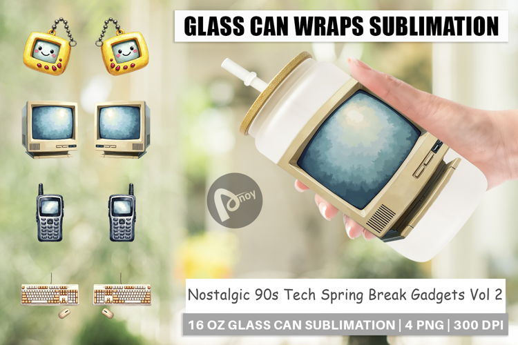 90s Tech & Gadgets Glass Can