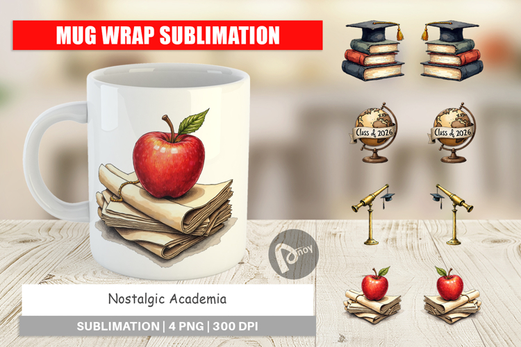 Nostalgic Academia Mug Wrap