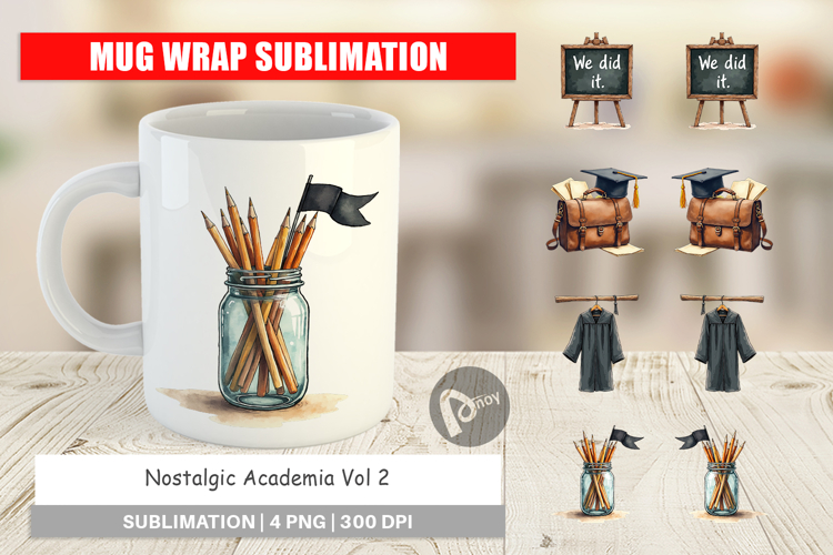 Nostalgic Academia Mug Wrap
