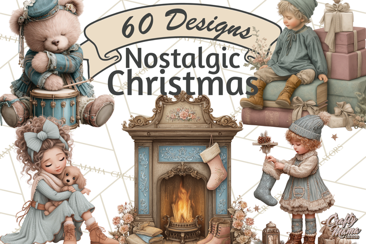 Vintage Christmas Clipart, Gingerbread Elf Digital Art