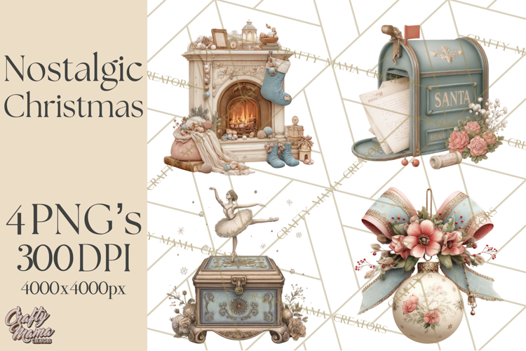 Vintage Christmas Clipart, Gingerbread Elf Digital Art