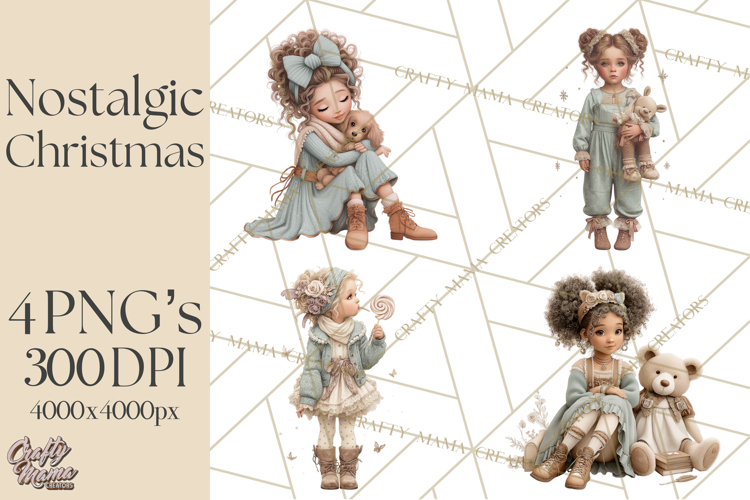 Vintage Christmas Clipart, Gingerbread Elf Digital Art
