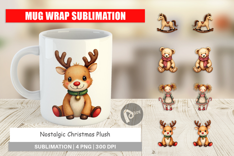 Christmas Plush Toys Mug Wrap