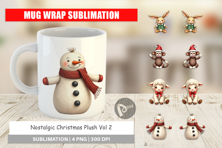 Christmas Plush Toys Mug Wrap