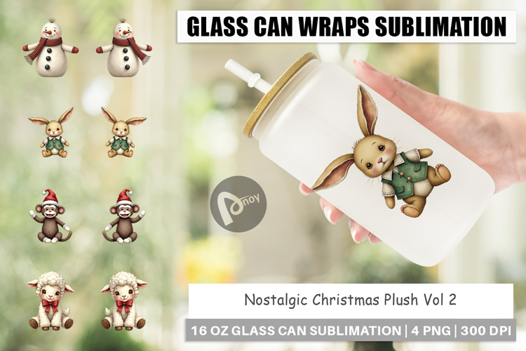 Christmas Plush Toys Glass Can