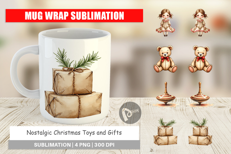 Nostalgic Christmas Toys Mug Wrap
