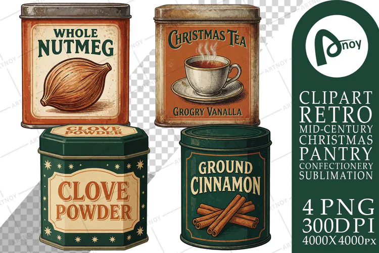 Holiday Tea & Spice Tins Sublimation