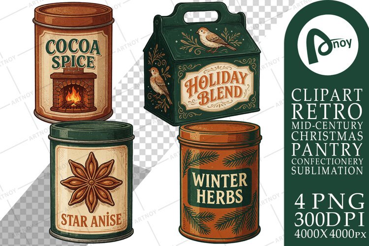 Holiday Tea & Spice Tins Sublimation example image 1
