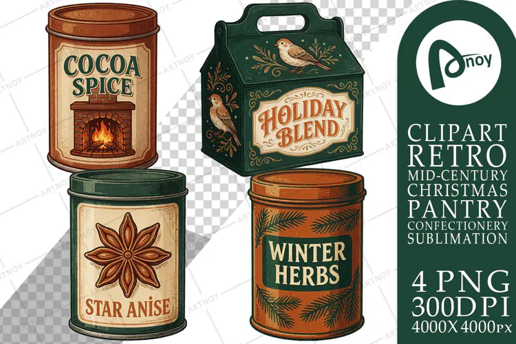 Holiday Tea & Spice Tins Sublimation
