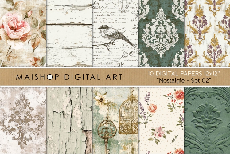 Antique Floral Shabby Chic Seamless Patterns