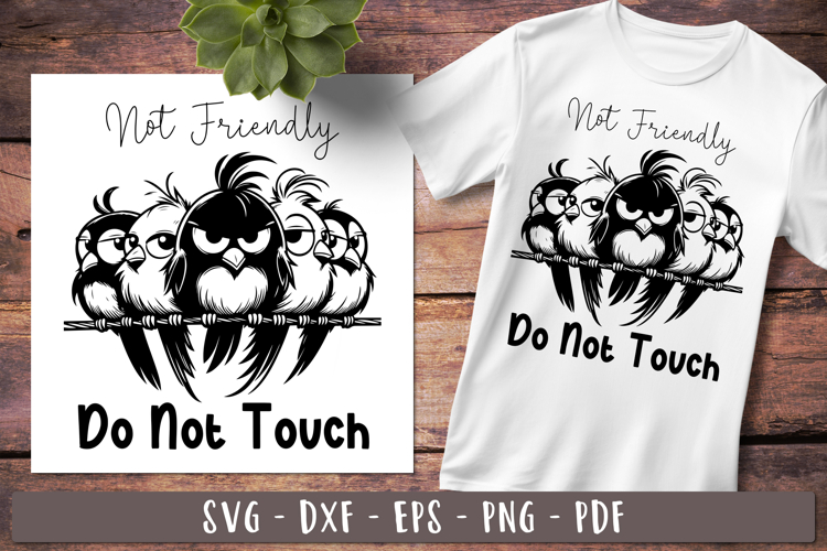 Not Friendly Do Not Touch Funny birds Sarcastic