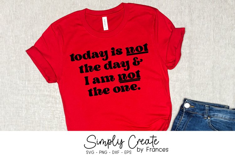 Not the Day, Not the One SVG | Attitude| Sassy | Sarcastic