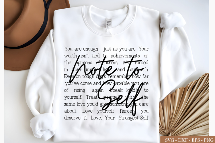 Note To Self svg, Motivational svg, Mental Health svg, png