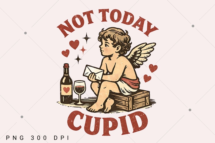 Not Today Cupid PNG, Valentine Cupid PNG,Sassy Valentine PNG