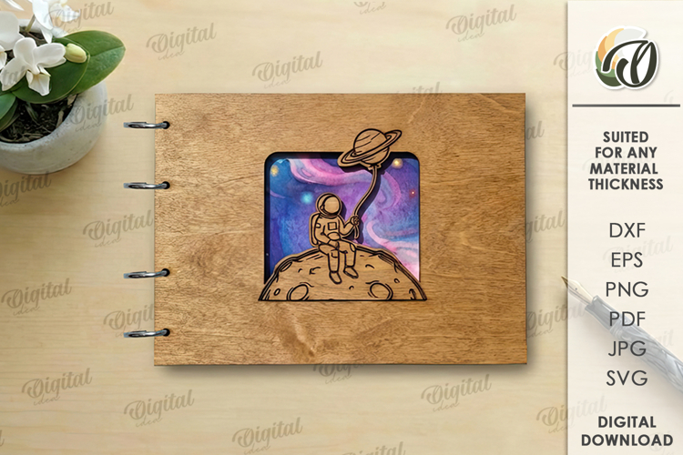 3D Notebook Cover Laser Cut. Notebook Binder SVG