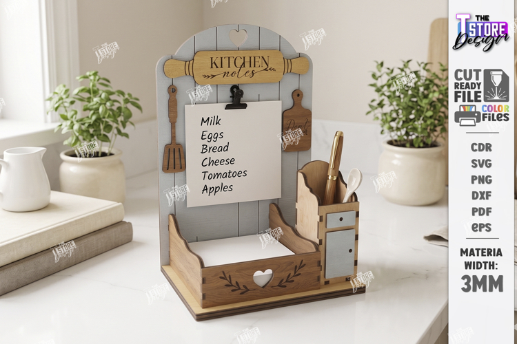 Desktop Notes Stand Holder Laser Cut | Office Decor | CNC