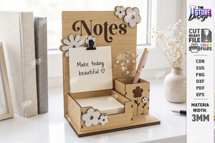 Desktop Notes Stand Holder Laser Cut | Office Decor | CNC