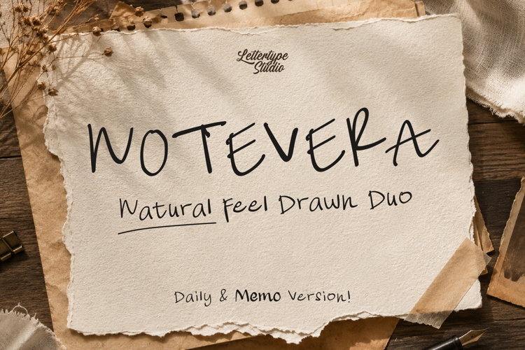 Notevera Duo Natural Handwritten Font Duo