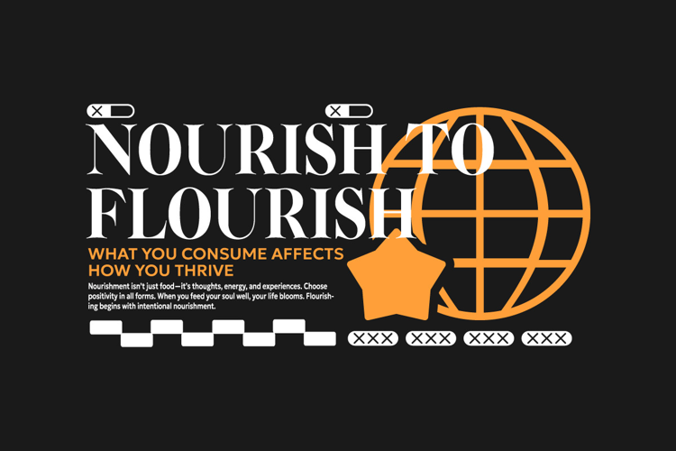 Nourish to Flourish Urban Typography T-shirt Design