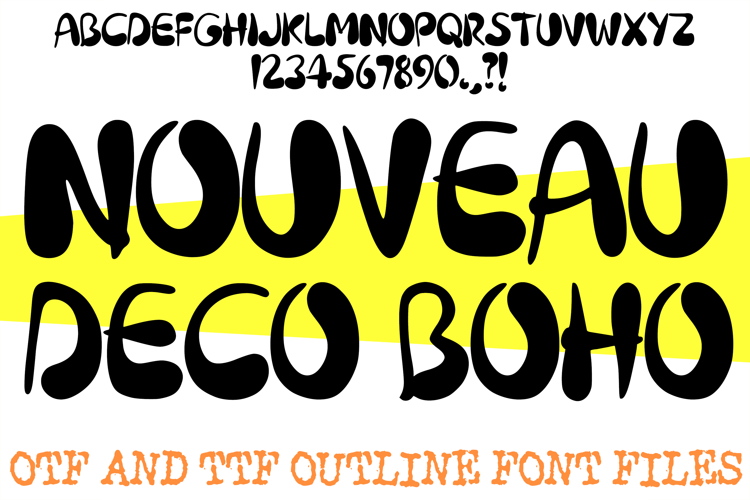 Nouveau Deco Boho Font Written Lettering ABC OTF Type