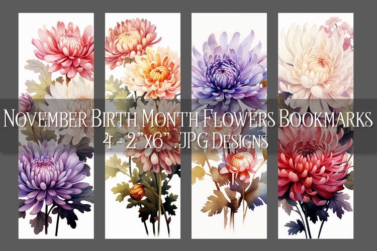 Floral Bookmark, November Bookmark, Chrysanthemum Bookmark