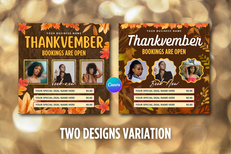 November Booking Flyer Canva Editable Template