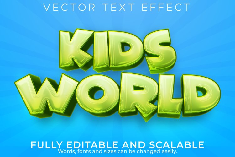 Kids text effect, editable comic and cartoon text style