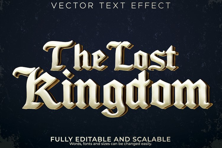 King text effect, editable knight and legend text style