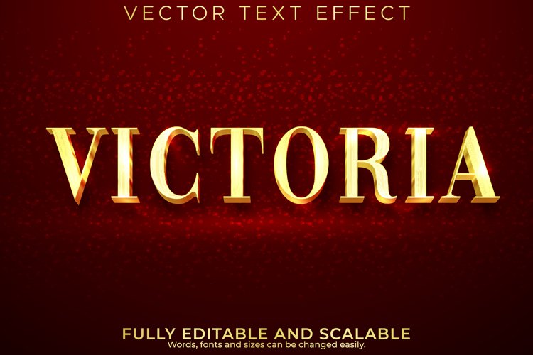 Editable text effect, golden luxury text style