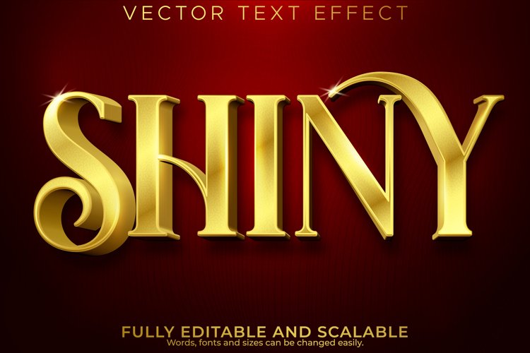Gold shiny text effect, editable rich luxury text style