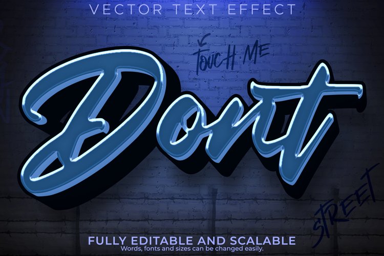 Customizable text effect template, editable text style