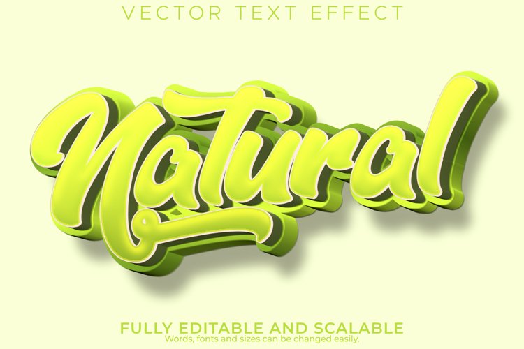 Customizable text effect template, editable text style