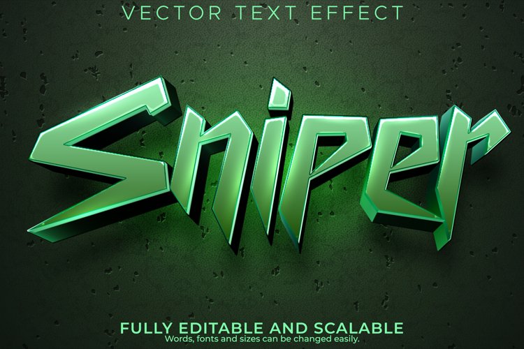 Customizable text effect template, editable text style
