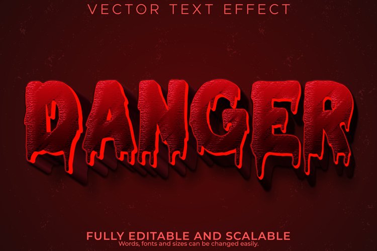 Customizable text effect template, editable text style