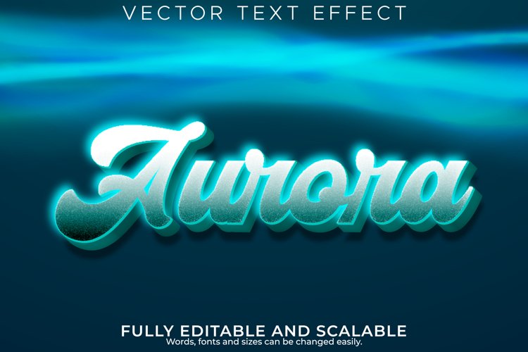 Customizable text effect template, editable text style