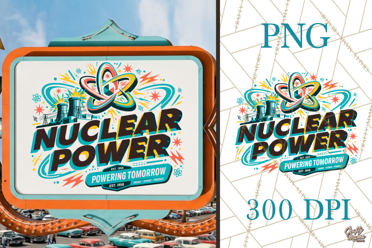 Retro Atomic Age Nuclear Power PNG