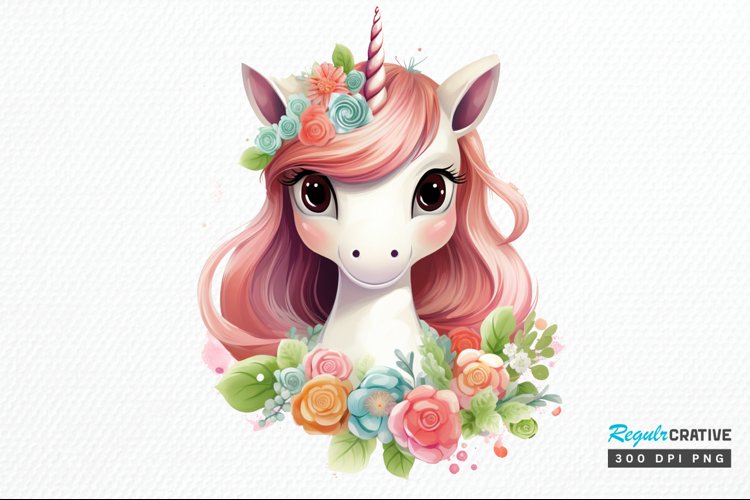 Cute Unicorn Clipart Image 24