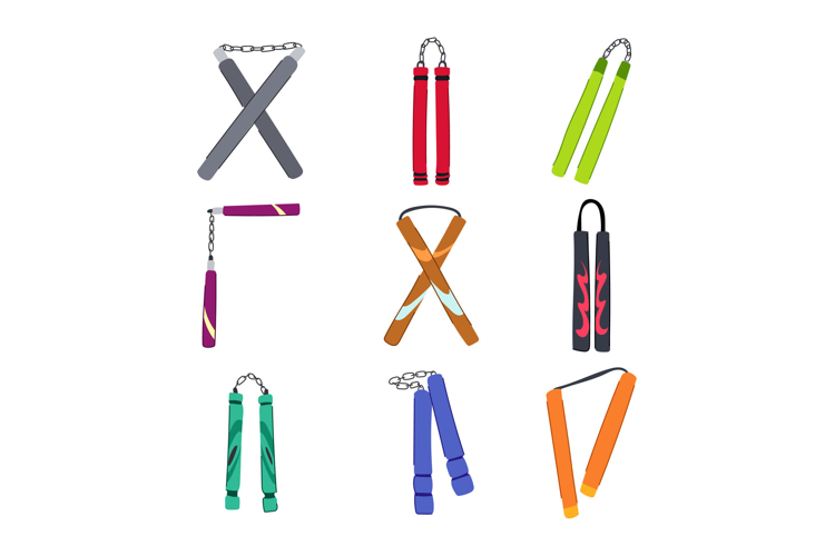 Martial arts nunchaku weapon collection for training and def