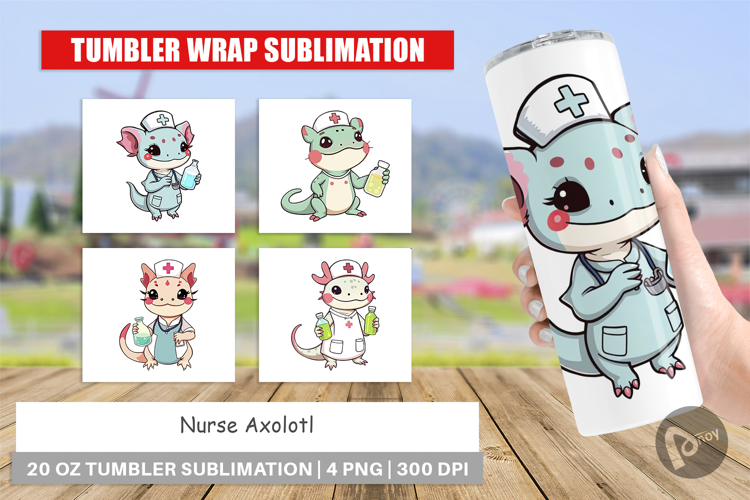 Tumbler Nurse Axolotl