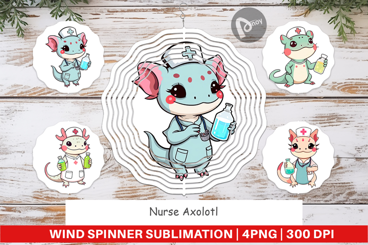 Wind Spinner Nurse Axolotl