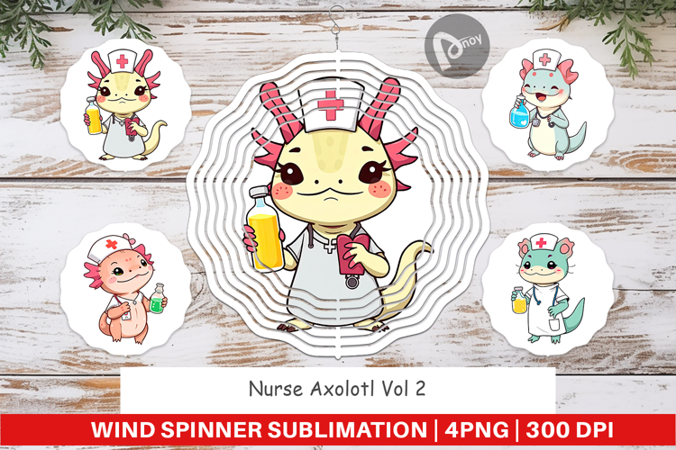 Wind Spinner Nurse Axolotl
