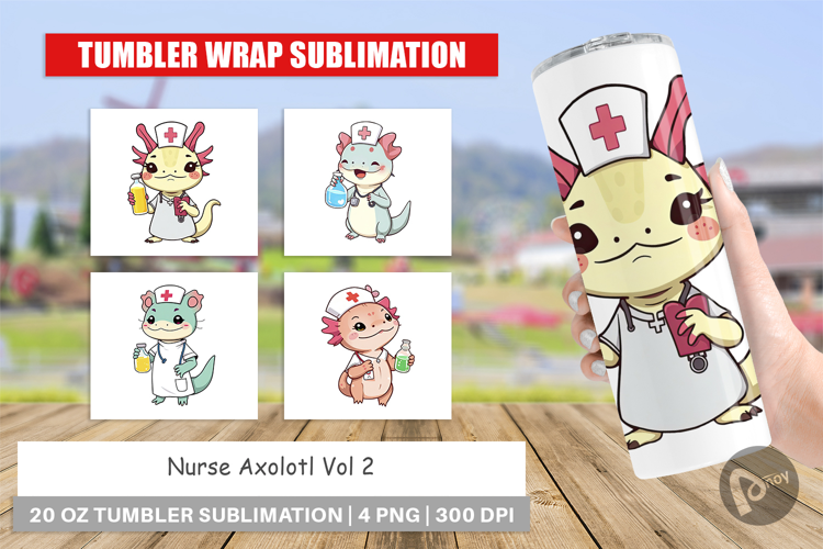 Tumbler Nurse Axolotl