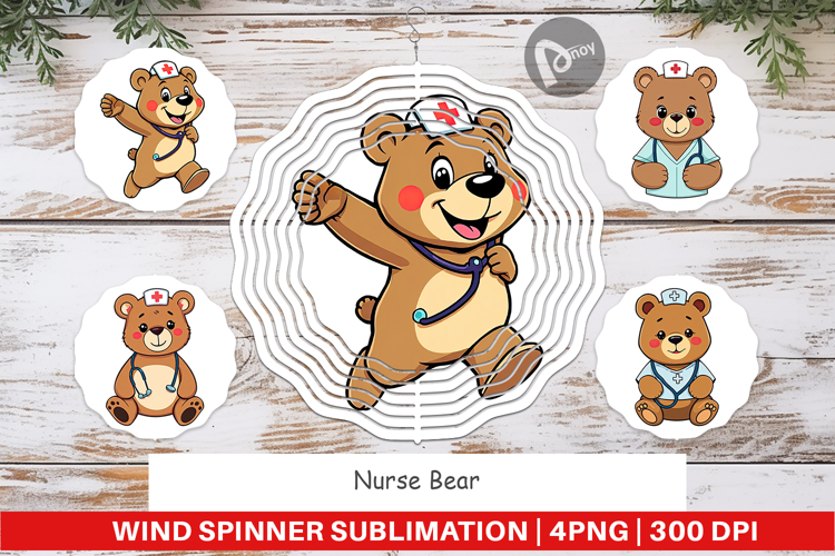 Wind Spinner Nurse Bear