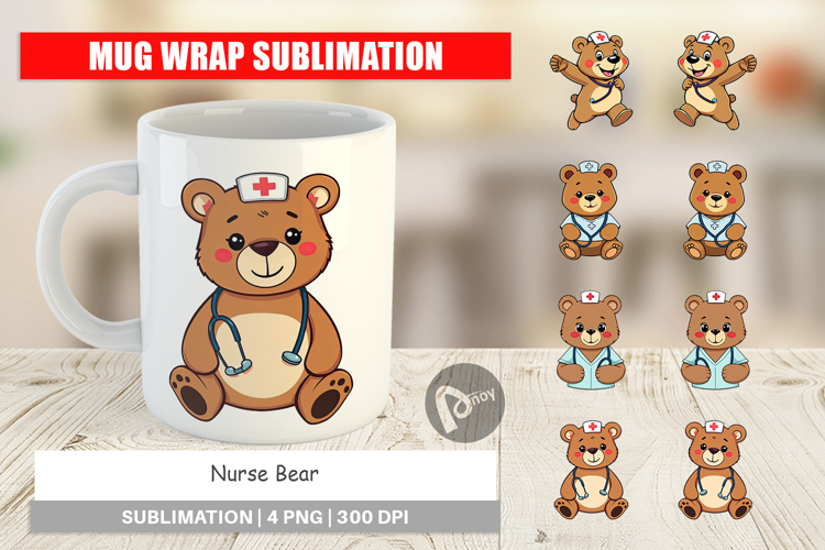 Mug Wrap Nurse Bear