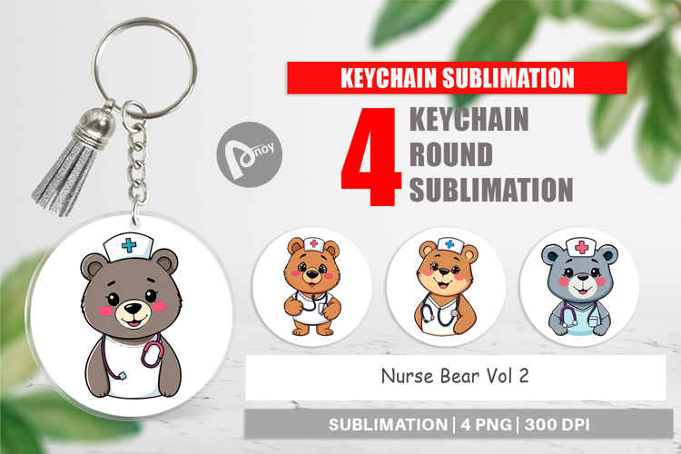 Keychain Nurse Bear