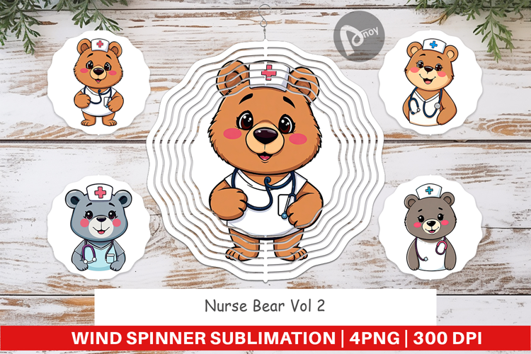 Wind Spinner Nurse Bear