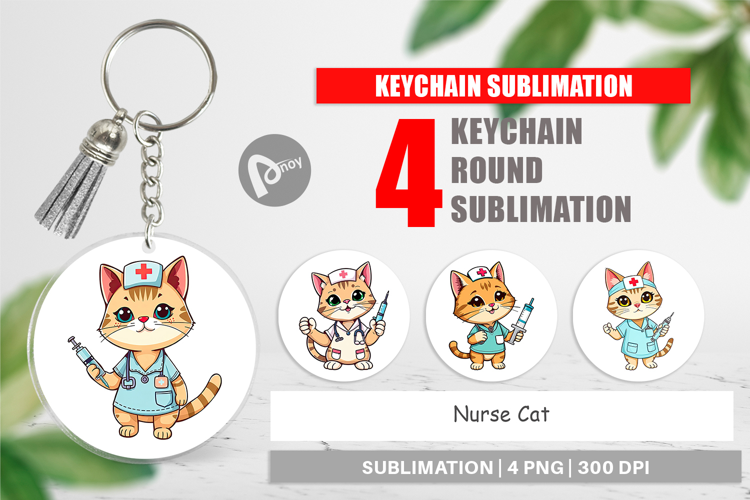Keychain Nurse Cat