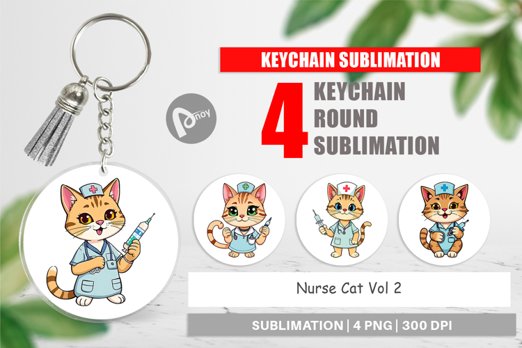 Keychain Nurse Cat
