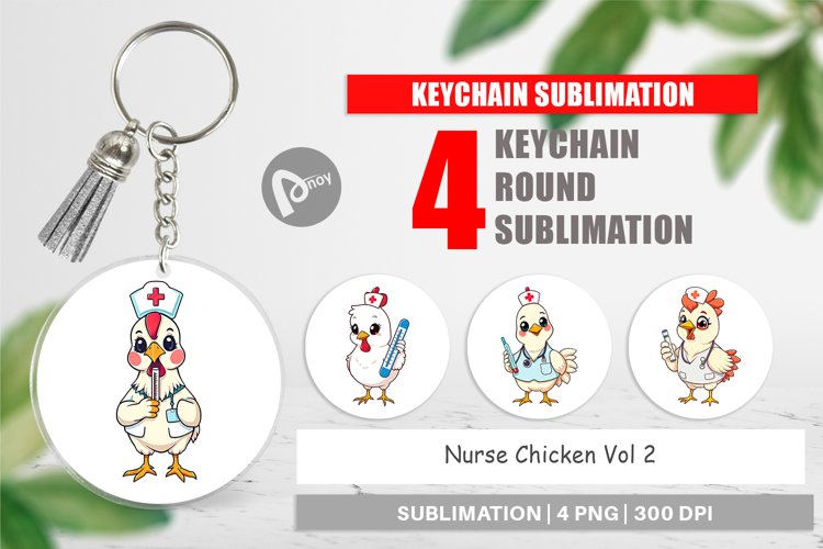 Keychain Nurse Chicken