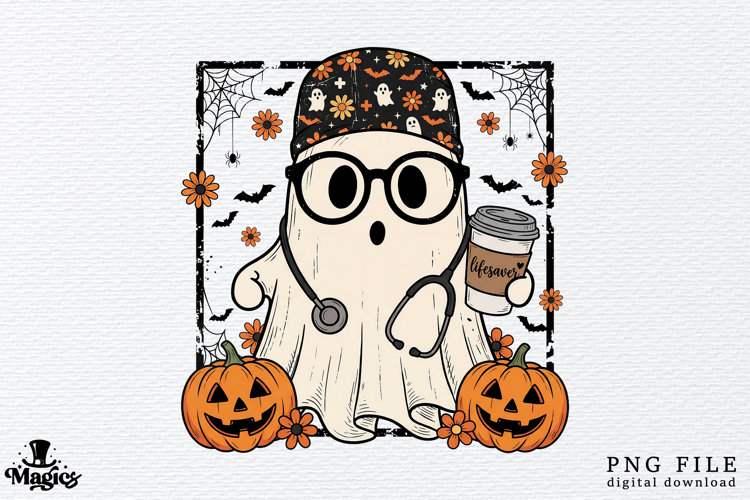 Nurse Coffee Lover Spooky Sublimation example image 1